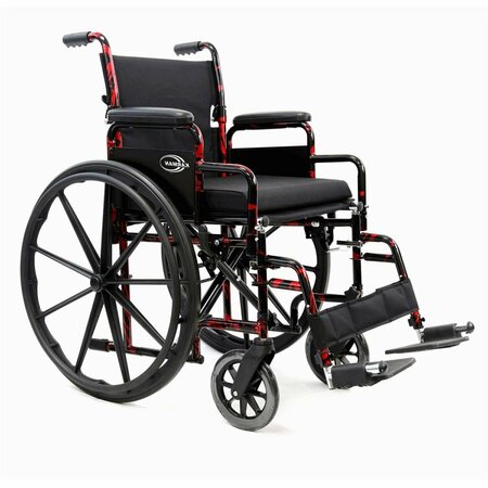 CARMAN Karman  18 in. Lightweight Wheelchair, Red Streak KA319702
